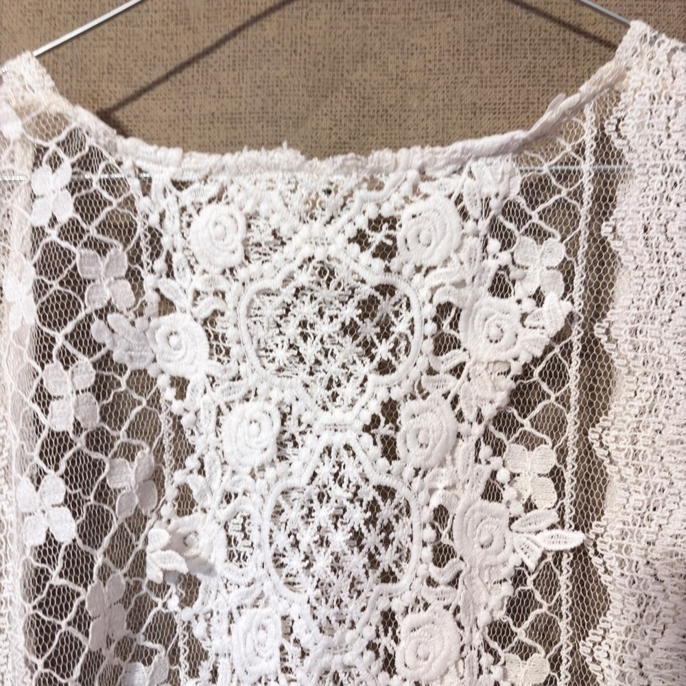 Kori America Open Lace Cardigan with Fringe - S/M​ - Picture 3 of 7
